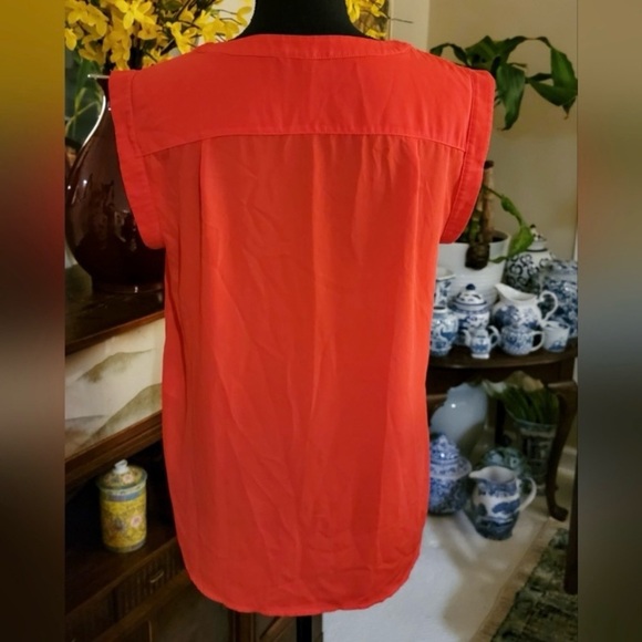 J Crew shell cap sleeve blouse/top burnt orange size 2 xsmall/small EUC - Picture 2 of 4